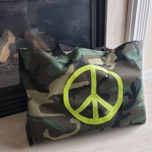 PEACE camouflage tote
